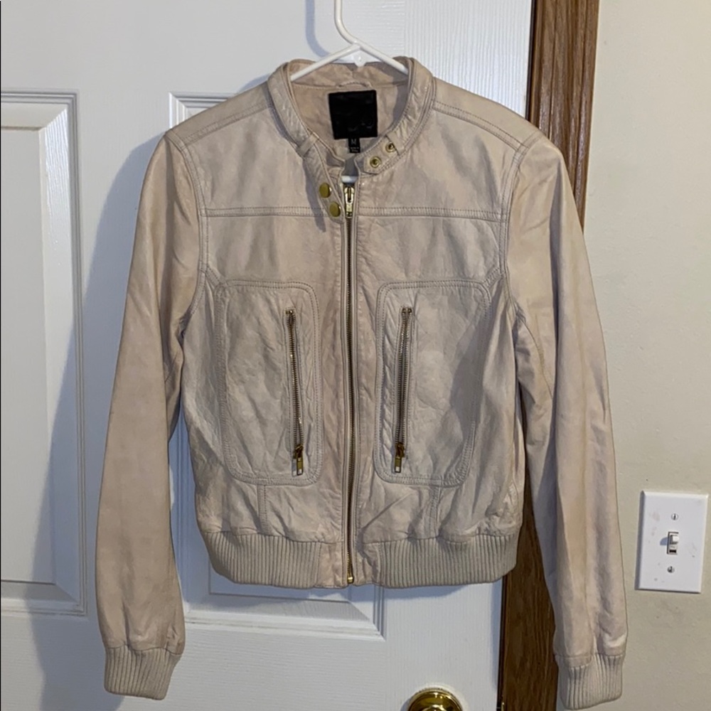 Leather cream Jacket